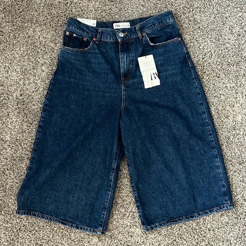 Zara Blue Denim Women's Bermuda Shorts